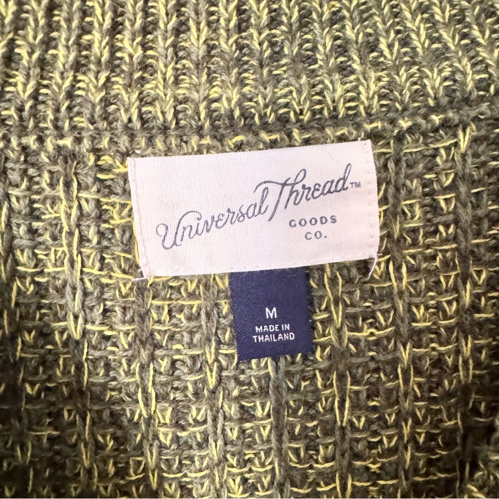 Universal Thread Textured Knit Sweater Green Yellow Size M - Picture 5 of 7